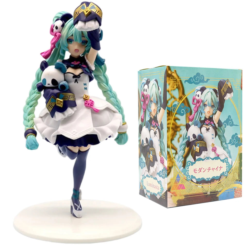 18cm Anime Hatsune Miku X Cinnamoroll Figure panda series Cute Statue  PVC Model Doll Toy children Birthday Christmas Gift
