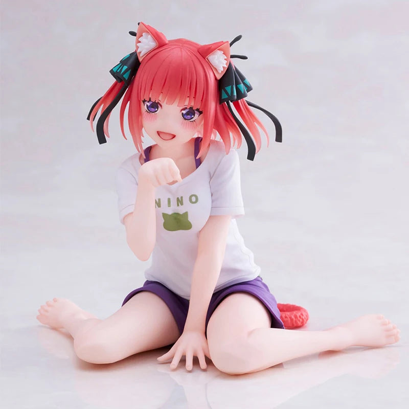 10 cm Yotsuba Anime Niedliche Nakano Nino Figur Die Quintessenz Quintuplets Figur Katze Nakano Miku Figur PVC Sammlung Spielzeug