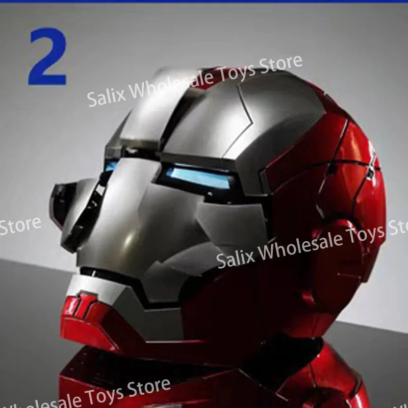 Iron Man Autoking 1/1 Mk5 Helmet 8 sides open Remote And Voice Control Automatic Helmet Mask With Led Light Gifts Toy customized