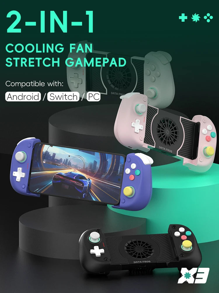 DATA FROG X3 Pro Wireless Mobile Gaming Controller for Smartphone Esports Gamepad with Dual Vibration Ergonomic Design