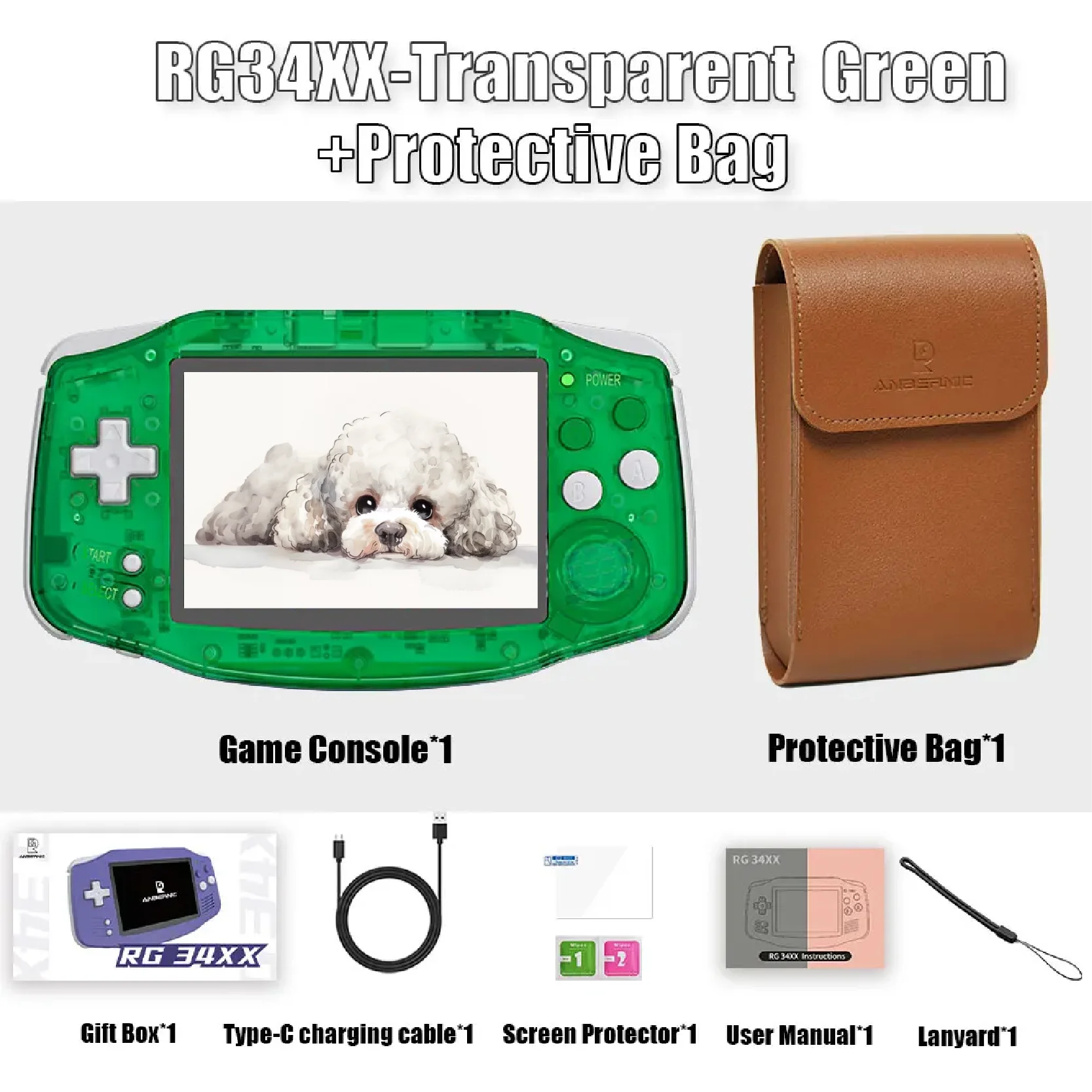 ANBERNIC RG 34XX RG34XX Retro Handheld Game Consoles Video Game Player 3500mAh 256G PSP Game 3.4inch IPS Screen Linux System Hot