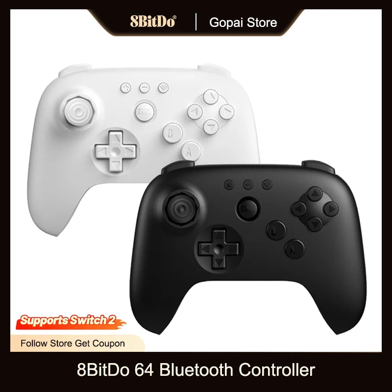 8Bitdo 64 Bluetooth Controller Gamepad for Analogue 3D, Nintendo Switch / Switch 2, PC, Windows, and Android Gamepad