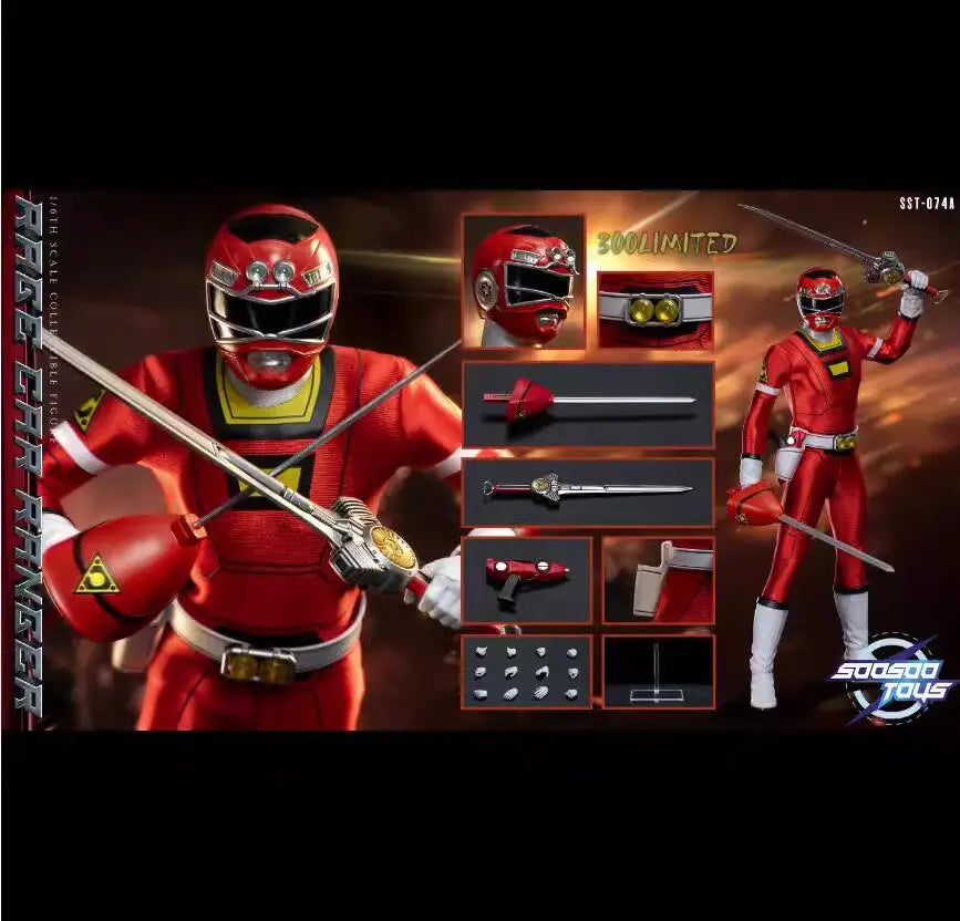 In Stock Originate Soosootoys SST074 Gaoranger/Hurricane/Ginga/Goren Red Movable  Model Toys Hyakujuu Sentai Gaoranger 1/6 SCALE