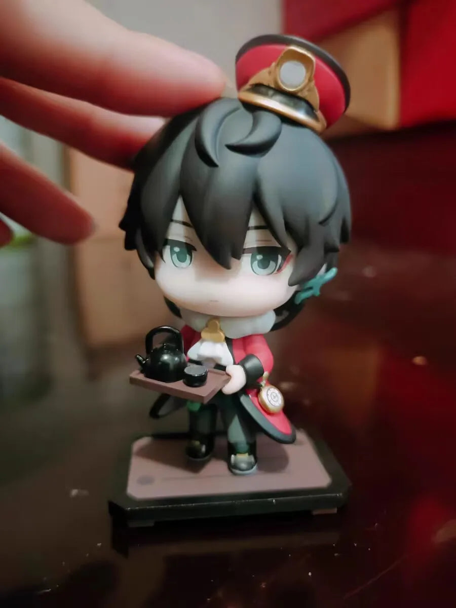Honkai Star Rail Q Version Figure Train Welcome Tea Party Series Doll Dan Heng March 7th Action Figures Game Peripheral  Gift