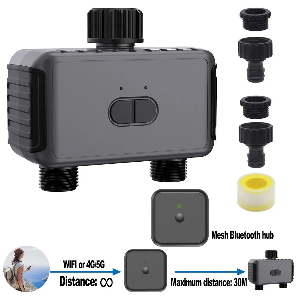 Smart Watering Timer IP55 Bluetooth WIFI Garden Automatic Irrigation System Drip Sprinkler Controller Valve Smart Life Tuya