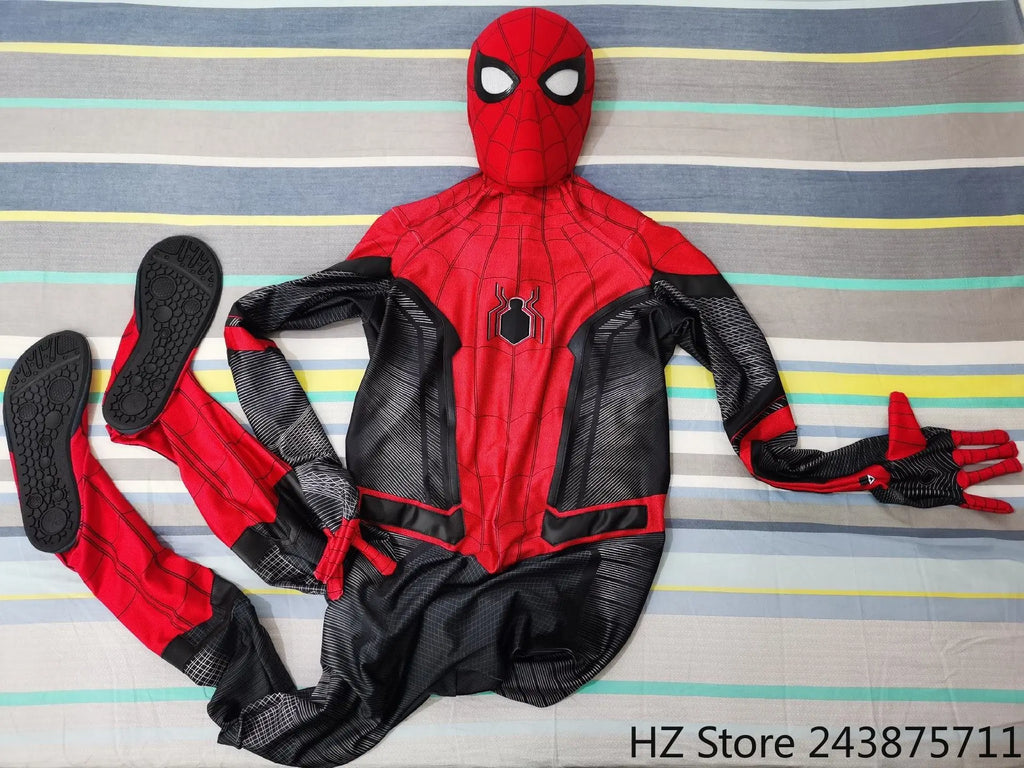 1:1 Customized Holland Spider-Man Jumpsuit with Sole and 3D Logo Full Spiderman Set Tight Fitting Clothes