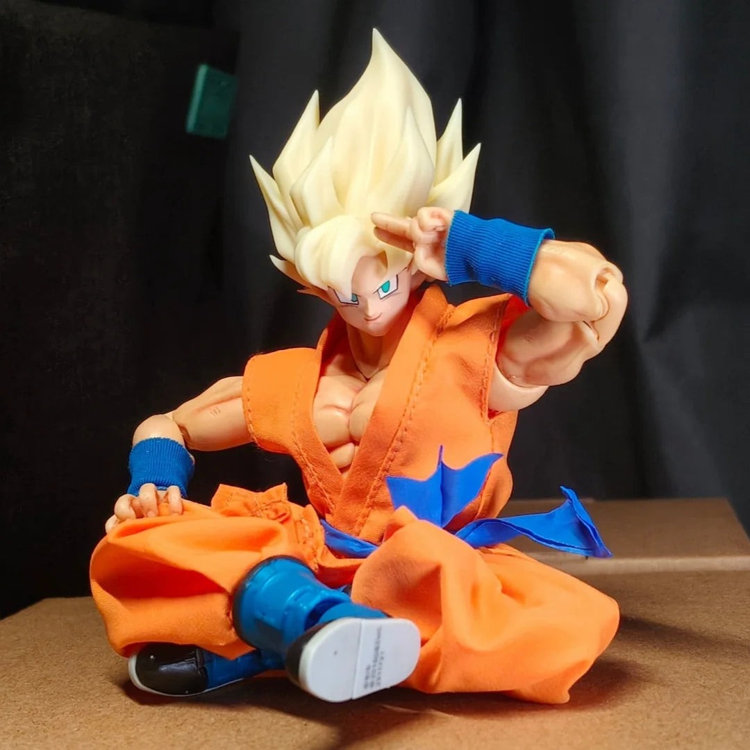 Dragon Ball Z Shf Anime Handmade Son Goku Practice Clothes Built In Iron Wire Is Suitable for 1/12 Toy Not including toys