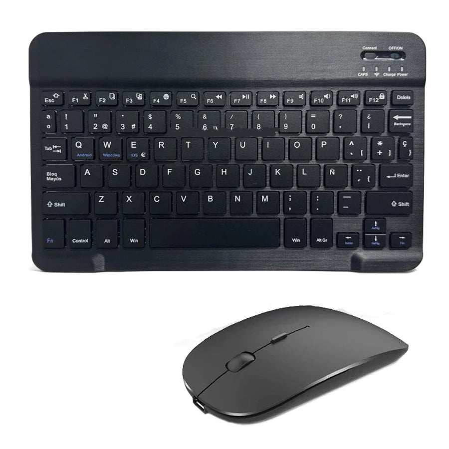 Spanisch Französisch Bluetooth Drahtlose Tastatur Azerty Russische Für iPad Mac PC Tablet Handy Laptop Und Maus Mini Mit N Gamer