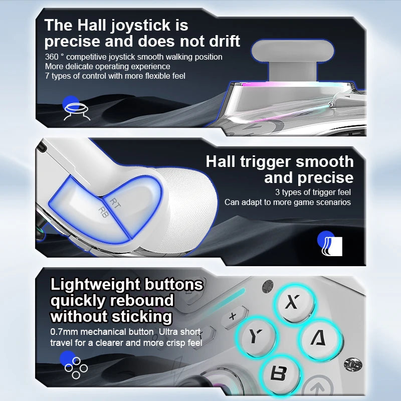 CM-619 switch game controller supports IOS/Android/PC   dual motor wireless controller with dazzling light