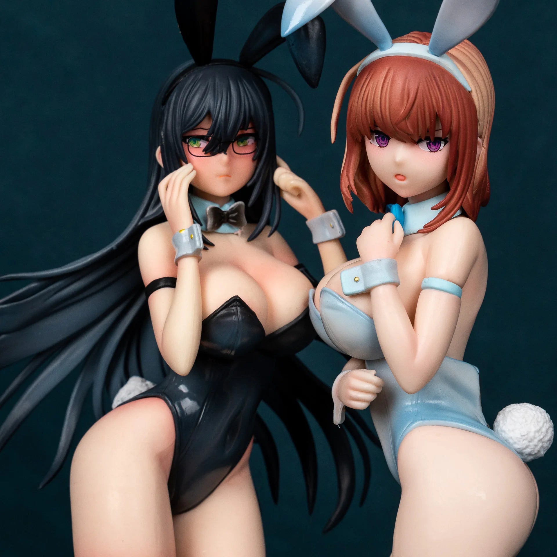 30-32cm B-Style Monochrome Bunny Black And White Anime Figures Game Statue Cartoon Girls Models Collectible Ornament Doll Toys