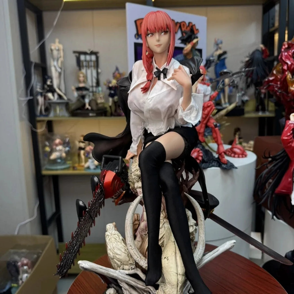 46cm/18.11in Anime Chainsaw Man Figure Makima Action Figures Pvc Statue Desktop Ornamen Collection Model Toys Gifts