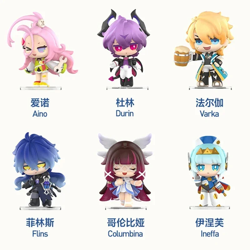 POP MART Genshin Impact New Year Gathering Q Version Mystery Box Blind Box Collectible Figurines Home Decor Guess Toy Bag Orname