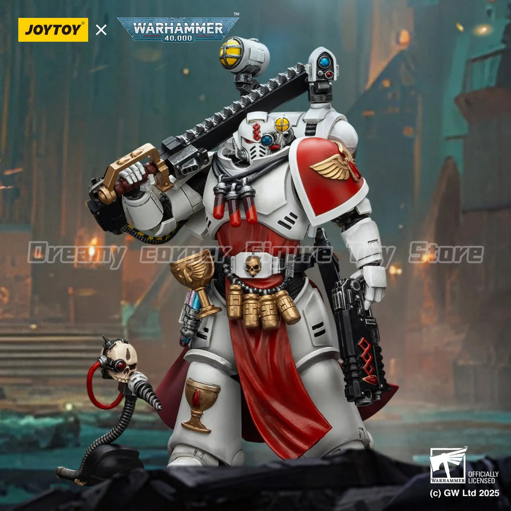 【In stock】JOYTOY Warhammer 40K Blood Angels Sanguinary Priest with Heavy Bolt Pistol Chainsword and narthecium 1/18 Figure