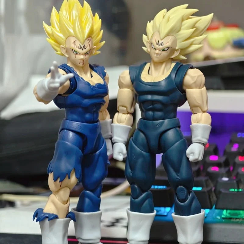 Hot Dragon Ball Super Saiyan Z Shf Ssj Majin Vegeta Black Hole & Tk Full Power Battle Damage Anime Action Toy Figure Model Gifts