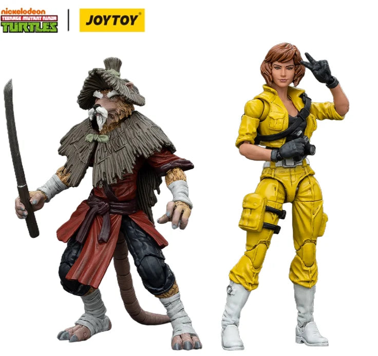 In Stock JOYTOY 1/18 Action Figure TMNT Ninja Turtles Splinter April O'Neil Anime Model Toys Gifts Collection