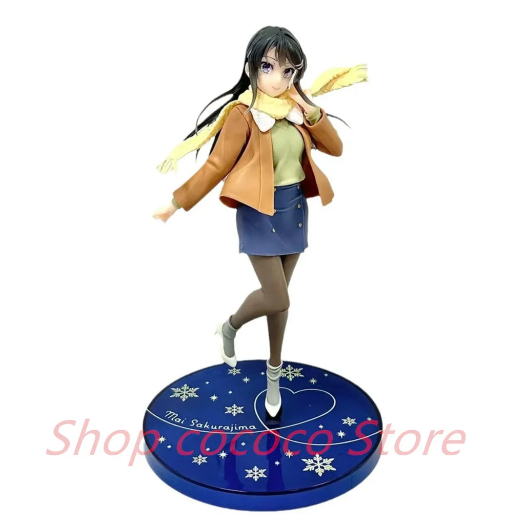 18см Раскал не мечтае за момиче зайче Сенпай Аниме Фигурка Сакураджима Май Фигурки Модел PVC Статуя Кукла Колекция Декорация
