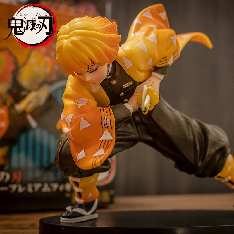 15CM Anime Demon Slayer Model Action Figure Agatsuma Zenitsu Collection Accessories Model Doll Toys Decor For Kids Birthday Gift