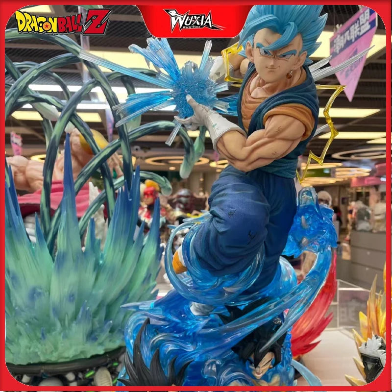 45cm Dragon Ball Super Vegito GK Statue Super Saiyan Figure with 3 Changeable Head Sculpts Anime Desktop Model Collectible Gift