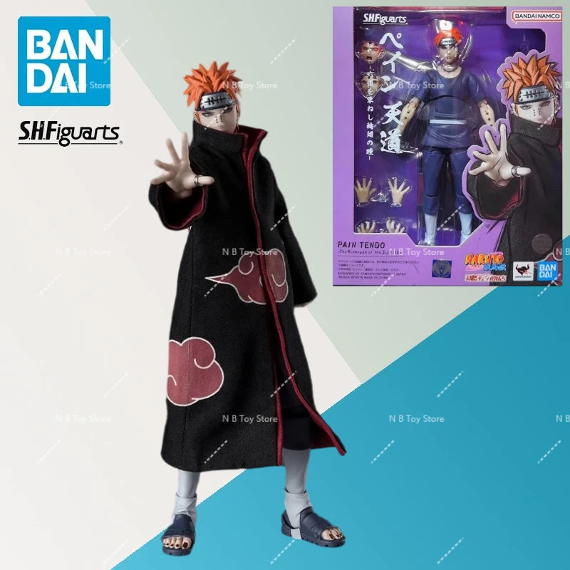 In Stock Bandai Original Shf Naruto Pain Tendo Anime Full Action Figure Finished Model Kit Original Box Toy for Children