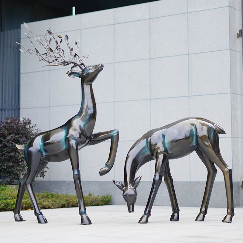 Outdoor abstract sika deer lawn decorative sculpture landscaping