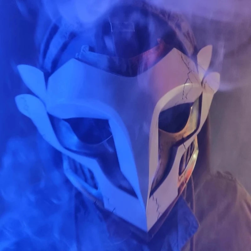 23 см Arcane Zaun Момчето, което разби времето LOL Игра Фигурка Ekko Маска Фибростъкло Косплей Реквизит Колекция Орнаменти Занаяти Играчки