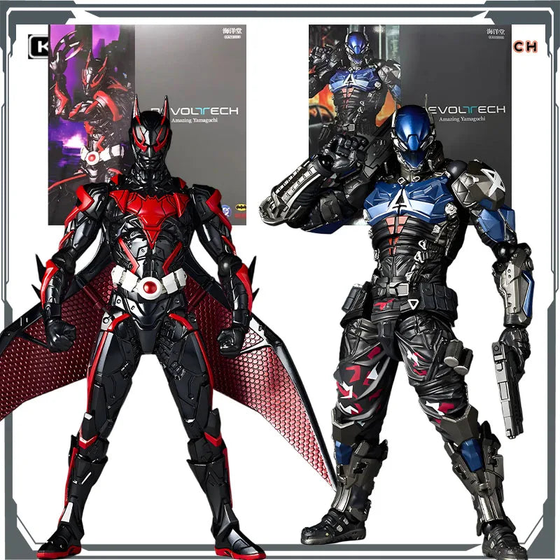 Kaiyodo Original Revoltech Batman Beyond&Arkham Knight Anime Figures Toys for Boys Christmas Gift Collectible Model Ornaments