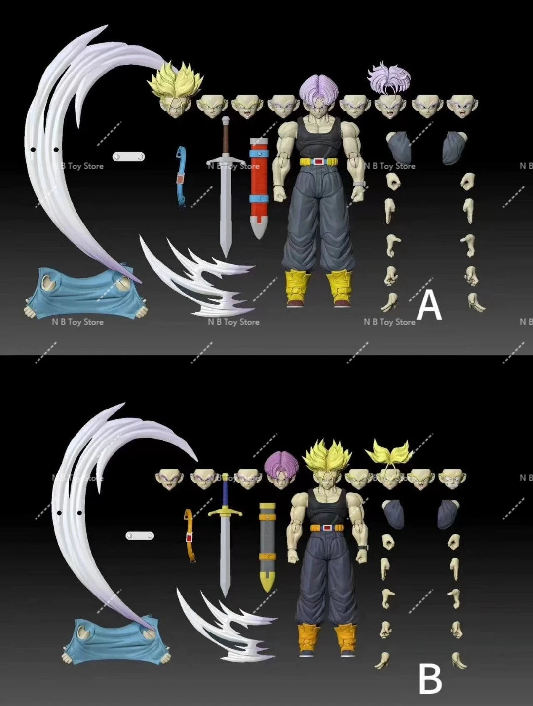In Stock Tonsenarttoys Dragon Ball Z Shf Saiyan SSJ2 Trunks Majin Butens Cuttens Action Figure Action Model Toys Gift