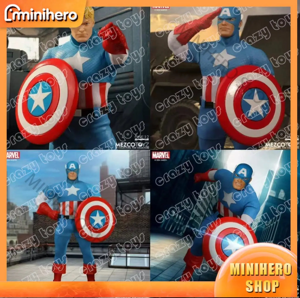 In Stock Mezco Ant ONE 12 Inch Silver Age Captain America Action Figure 1/12 Scale Collectible Toy for Adults Kids Fans Gift