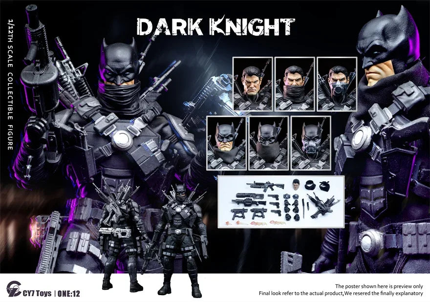 NEW CY7toys 1/12 Scale Collectible Figure Bat Hero Night Knight Full Set 6Inch Men Soldier Action Figure Body Best Fans Toys