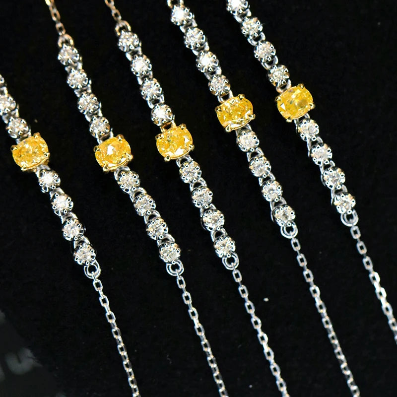 Aazuo Echt Gelb Weiß Diamanten 18K Gold Klassische Tennis Armband Gehobenen Trendy Senior Party Senior Anpassen Edlen Schmuck