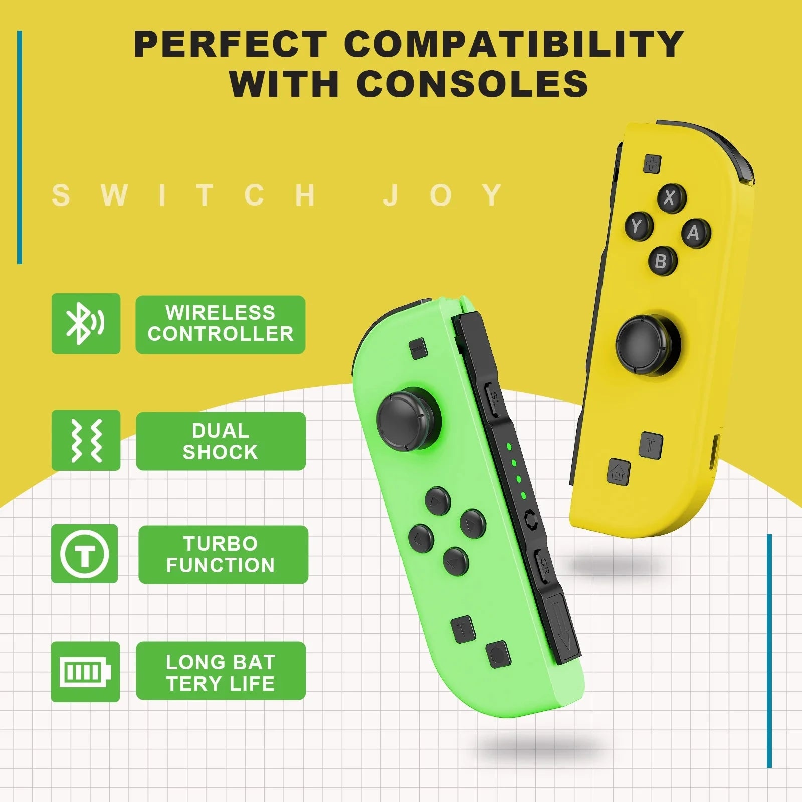 For Joy Pad Joycons For Nintendo Switch Joystick Mini Gamepad Controller Wireless Game Console Joypad Turbo Wake Up Function