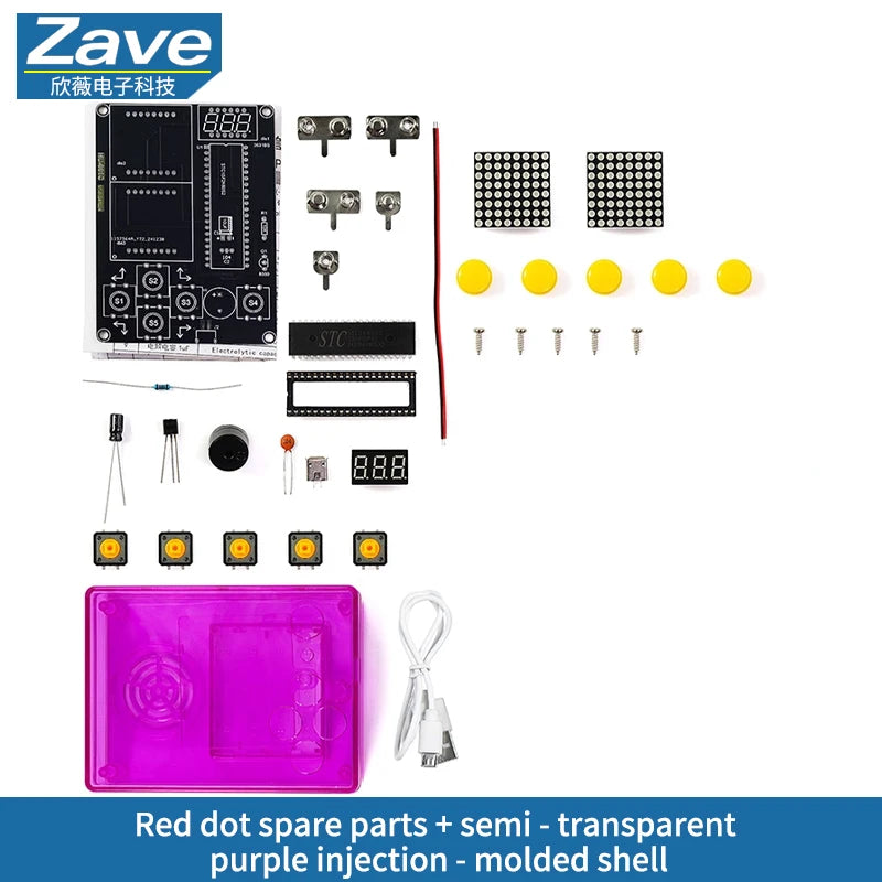 Pixel Game Console Making Kit: 51 Single - Chip Microcomputer Tetris Puzzle Game Electronic DIY Welding Practice