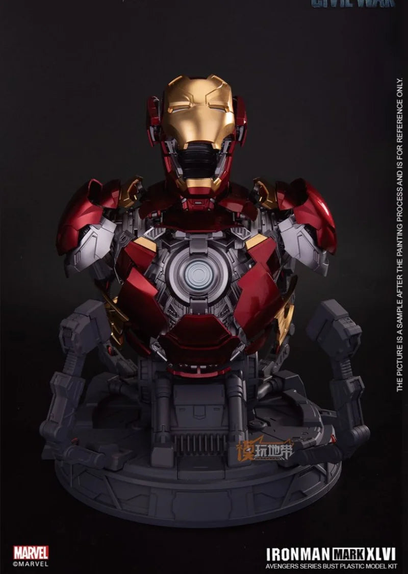 E-model Assembly Model Iron Man Mark Xlvi Mk46 Series Bust  Set Scale Plastic Model Kit Action Figure Toy Collection Model Gifts