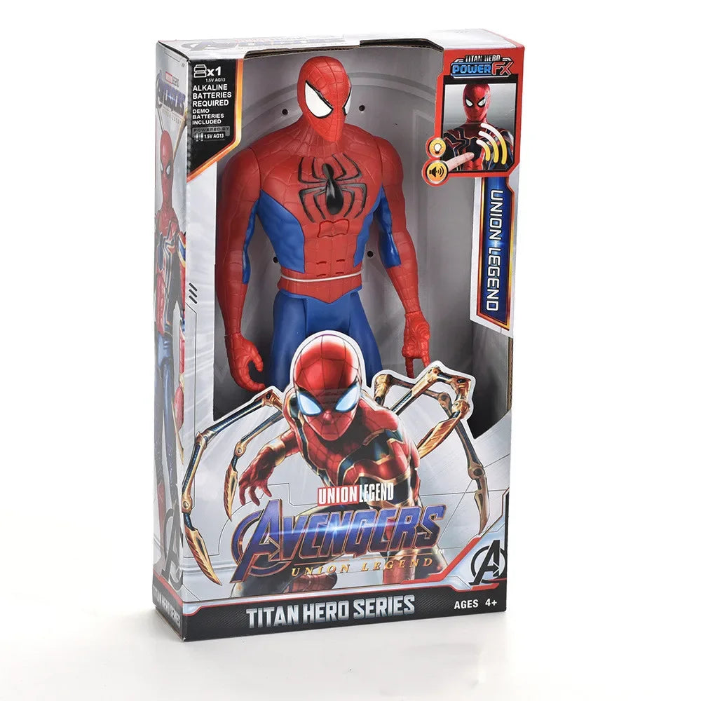30cm Marvel Avengers Toy Thanos Hulk Spiderman Iron Man Captain America Thor Black Panther With Sound And Light Action Toy Gifts