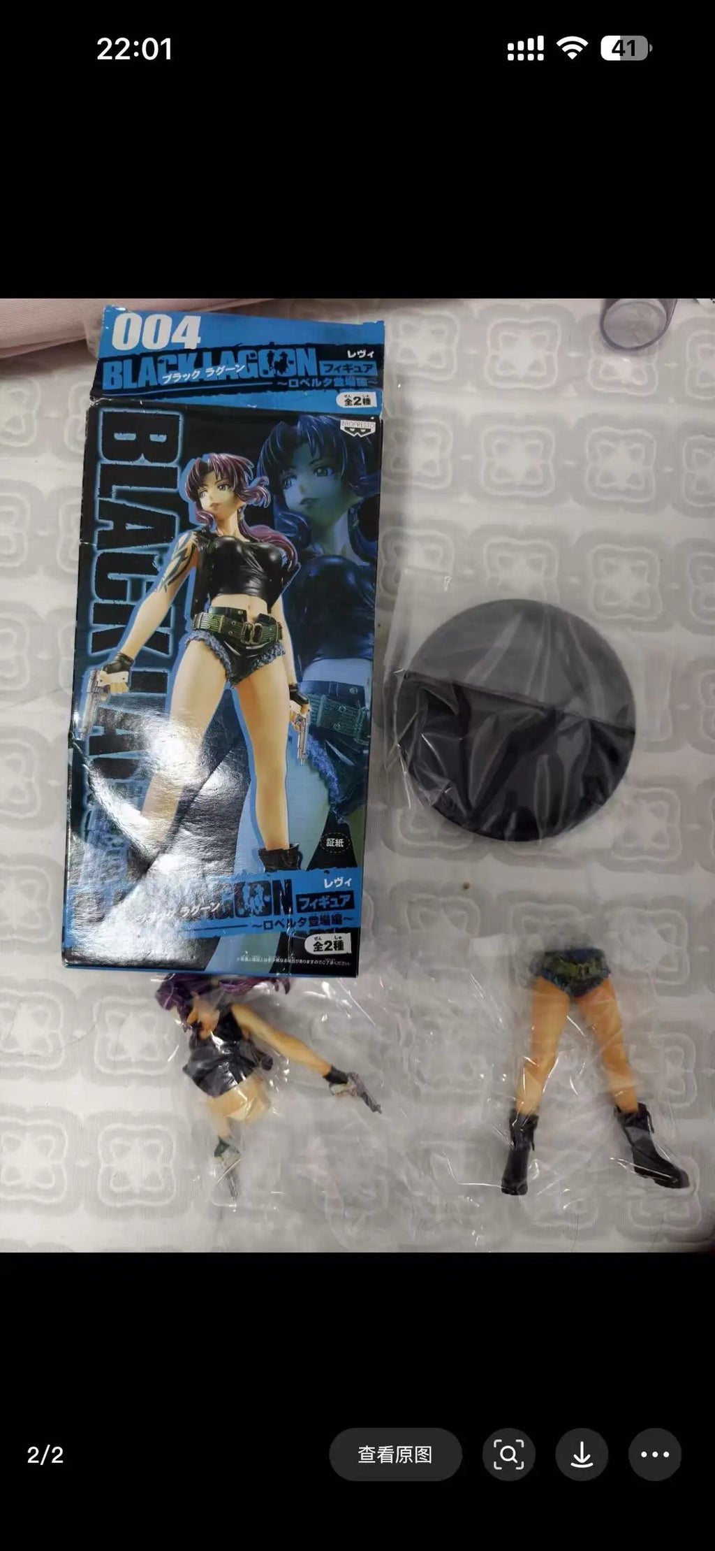 Bandai Original BLACK LAGOON Two-Hand Anime Figure Revy（Rebecca）Action Model Collectibles Desktop Ornaments Toys Gifs