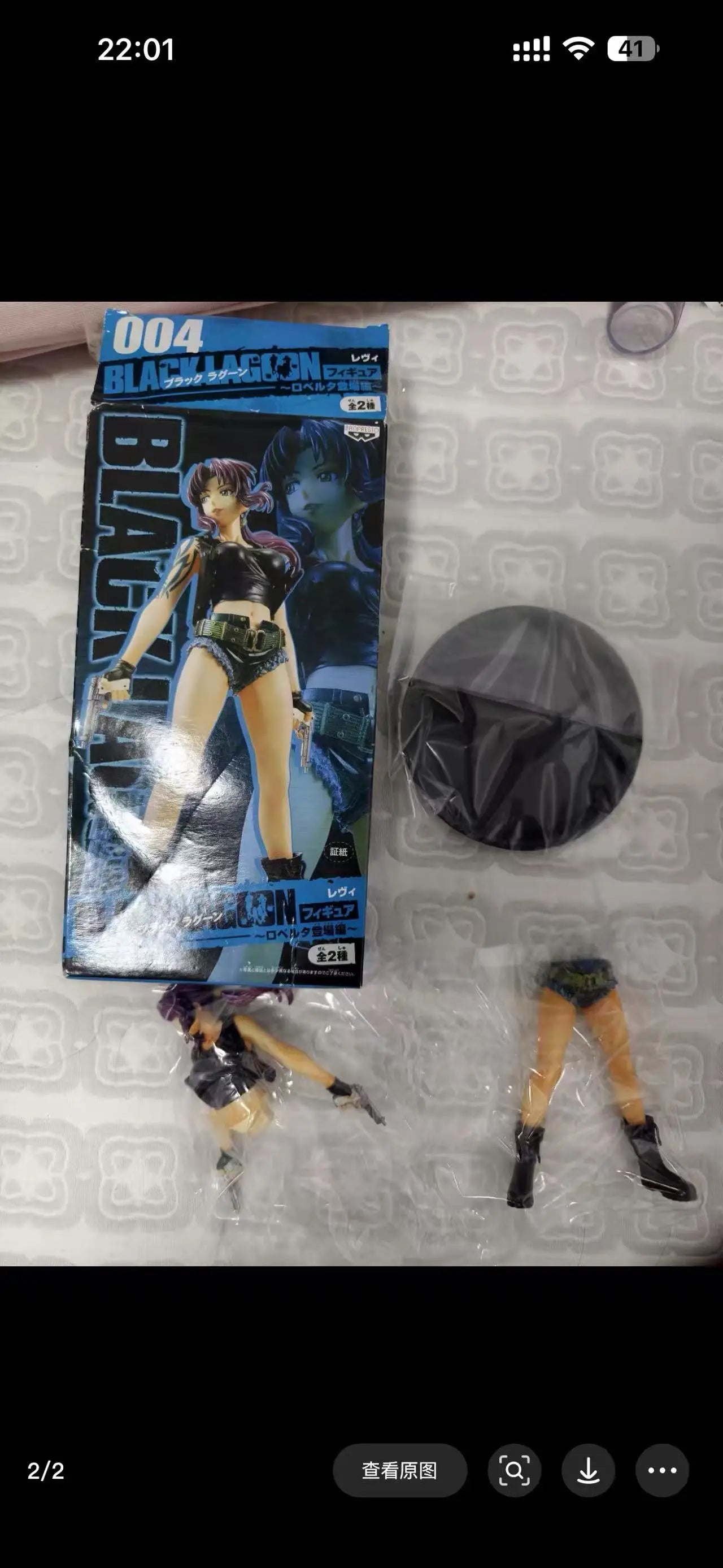 Bandai Original BLACK LAGOON Two-Hand Anime Figure Revy（Rebecca）Action Model Collectibles Desktop Ornaments Toys Gifs