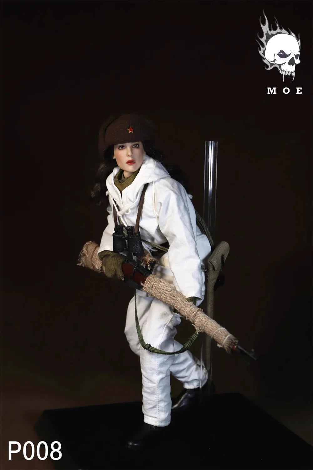 For Sale 1/6 MOETOYS P008 The Female Soviet Russian Action Figure Sniper Winter Snow Full Set Moveable Doll About 12" For Fans