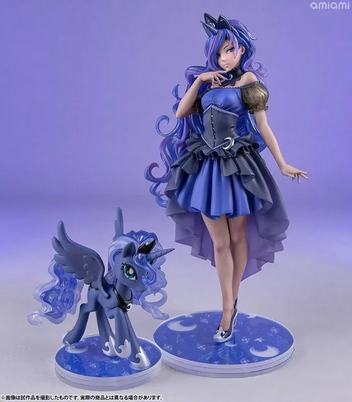 My Little Pony Anime Figure Applejack Figures Bishoujo Model Kawaii Dash Bishoujo Rainbow Sunset Shimmer Statue Decoration Gifts