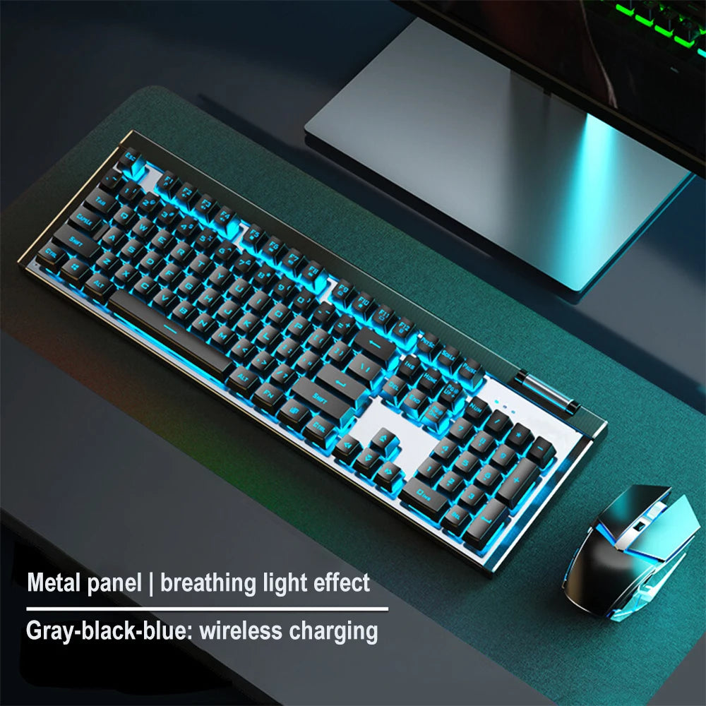 T610 Kabellose Tastatur- und Mauskombination, wiederaufladbar, für Notebook, Desktop, Büro, Heimspiele und E-Sport