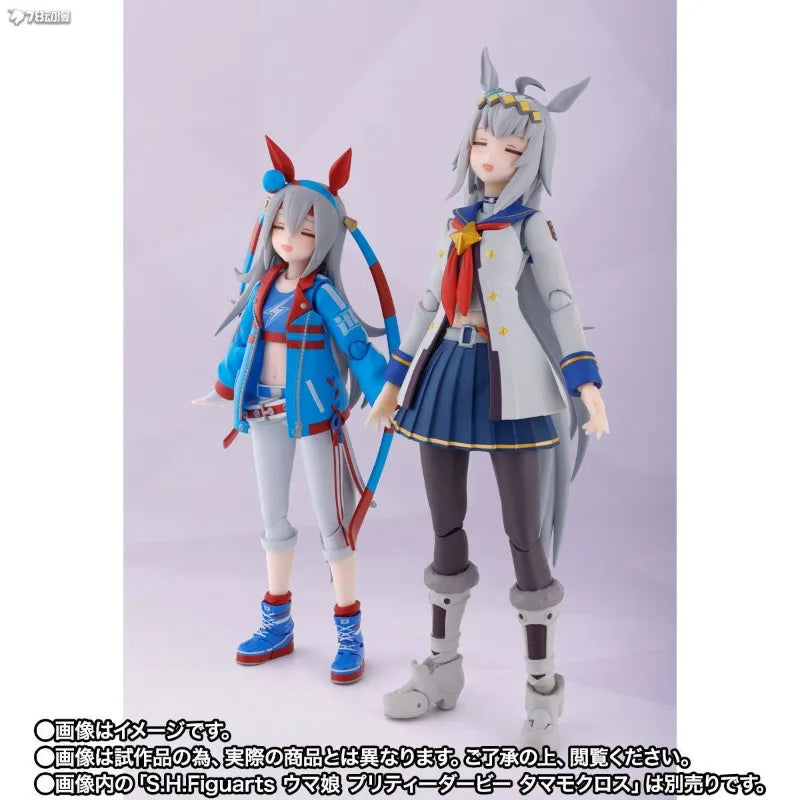 In Stock BANDAI Original SHF Oguri Cap Tamamo Cross Umamusume:Pretty Derby Anime Figure Model Toy Collectible Gift Children Girl