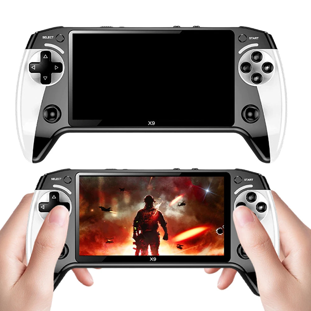 Neue X9 Handheld-Spielkonsole 1500 mAh 5,5-Zoll-IPS-Bildschirm Videospielkonsole 8 GB 2000+ Retro-Spiele Tragbarer Spiel-Player für FC GBA