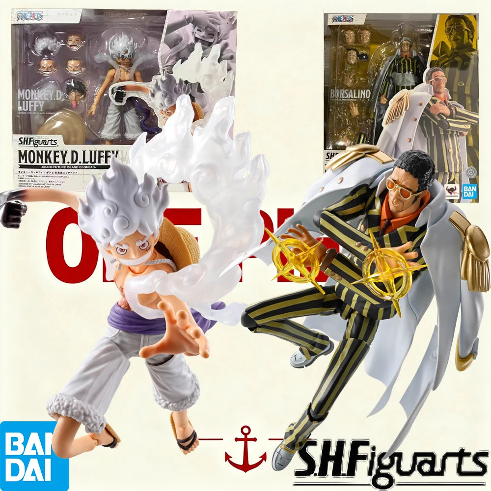 100% Authentic In Stock Bandai S.H.Figuarts One Piece Egghead Island: Kizaru & Monkey D. Luffy Gear 5 Action Figure Model Toy