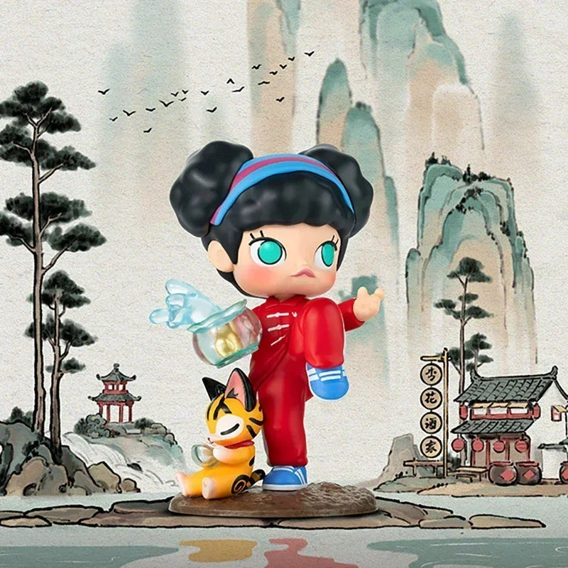 POP MART Matchless Pop Mart 14Th Anniversary Series Blind Box Toys Kawaii Anime Action Figure Surprise Mystery Box Dolls Girls