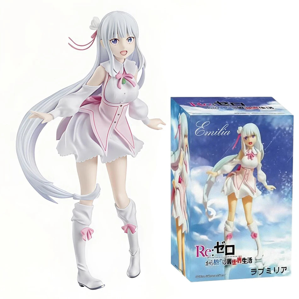 Re:Life In A Different World From Zero 17cm Anime Figure Emilia Memory Snow Magical Girl Kawaii PVC Peripheral Model Toys Gifts