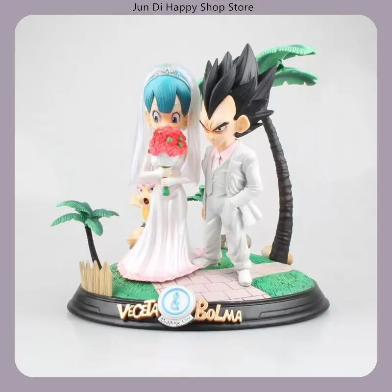 26cm Dragon Ball Z Wedding GK Statue - Vegeta & Bulma with Trunks Anime Figure Collectible Gift