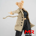1/12 Scale Female Trench Coat Windbreaker Clothes Model Fit 6'' Asi 2.0 OB11 BJD Romankey Soldier Action Figure Body Dolls