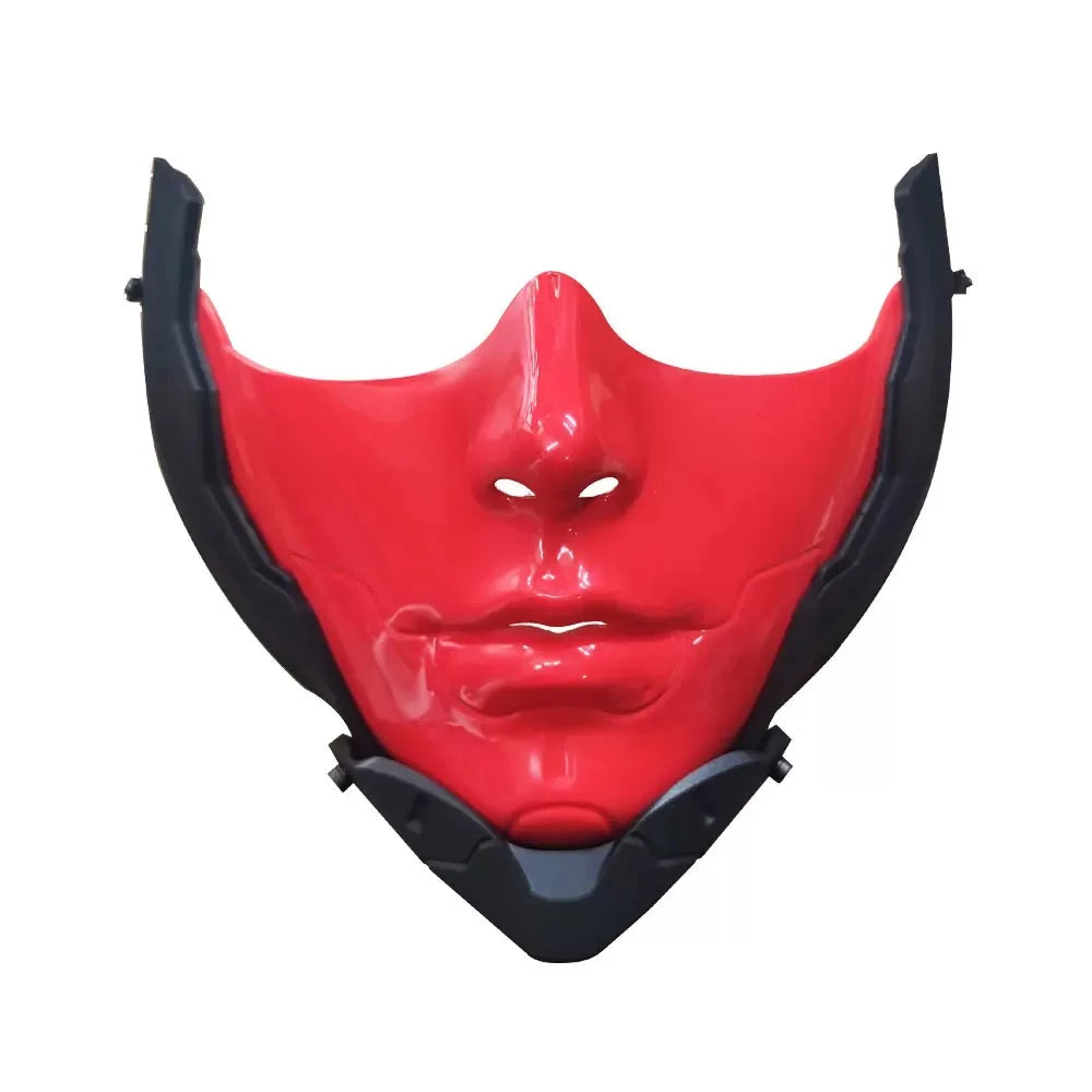 Future Technological Functional Style Mechanical Punk Face Mask Man Woman Halloween Mask Cosplay Costume Red White Face Guard