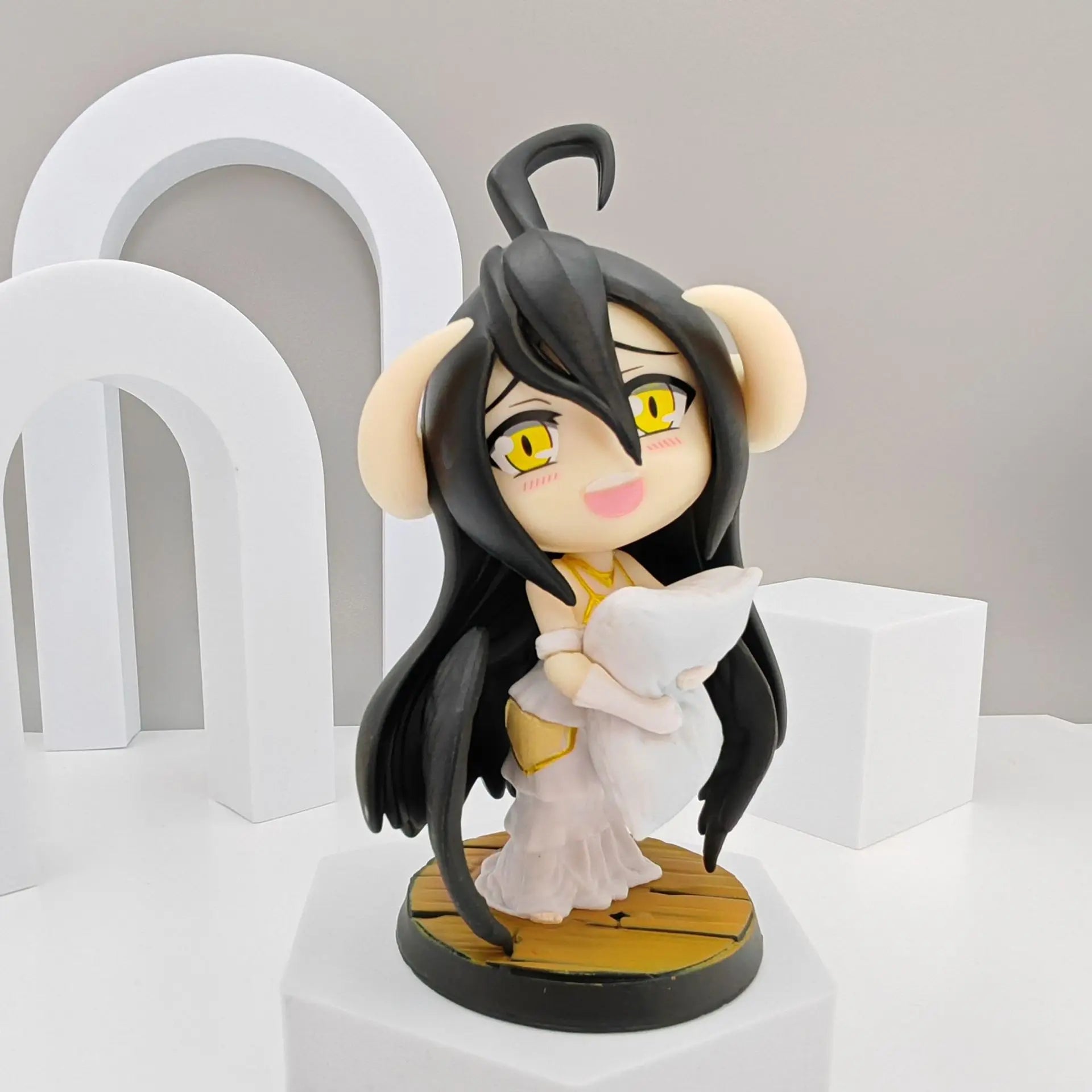 12cm Anime Overlord Pillow Albedo Q Version Figure Pvc Action Figure Pvc Model Doll Collection Decoration Kid Birthday Toy Gift