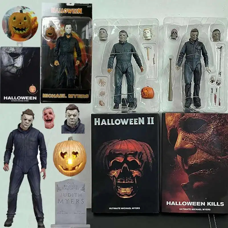 NECA Figure Michael Myers With LED Pumpkin Halloween Figure Ultimate Action Toy Doll Decor Christmas Gift Halloween Horror Toy