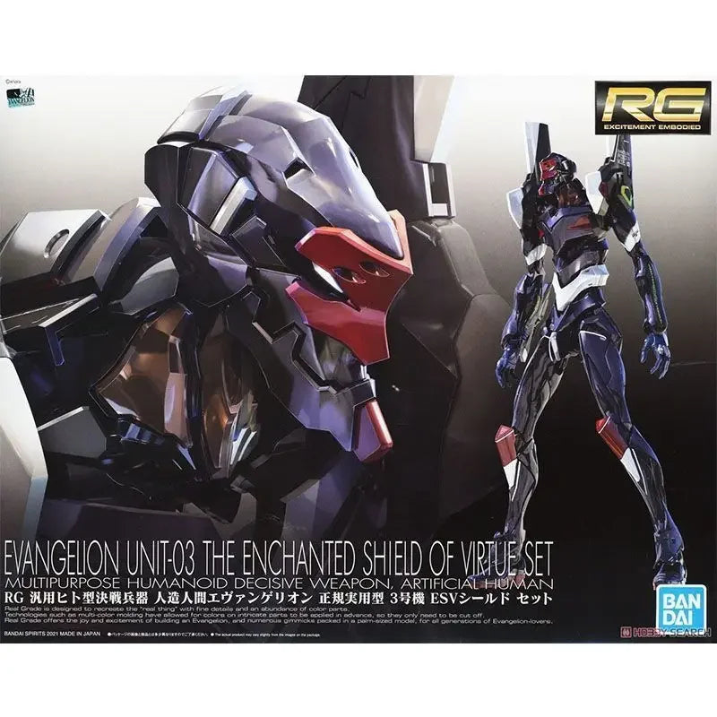 Genuine Bandai Figure EVA Model Kit RG 1/144 EvaGelion Unit-03  The Enchanted Shield of Virtue Set Collection Model Action Figur